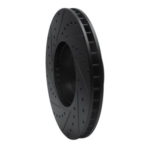 BMW 530I Brake Rotor (1) - Front Right - R1 Concepts - Drilled & Slotted - Black - `00-`03